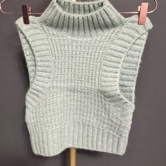 For Love And Lemons Sweaters - COPY - COPY - Open back turtle neck fuzzy sweater top